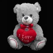 Grey Henry Bear with Heart