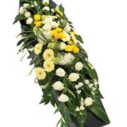 Yellow and White Casket Spray