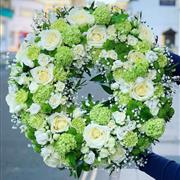 Green and white wreath 