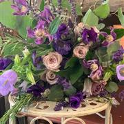 Purple and lilac natural style bridal bouquet 
