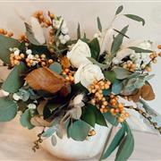 White pumpkin arrangement