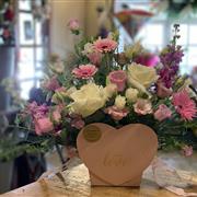 Pink &amp; White Arrangement - with Love Box